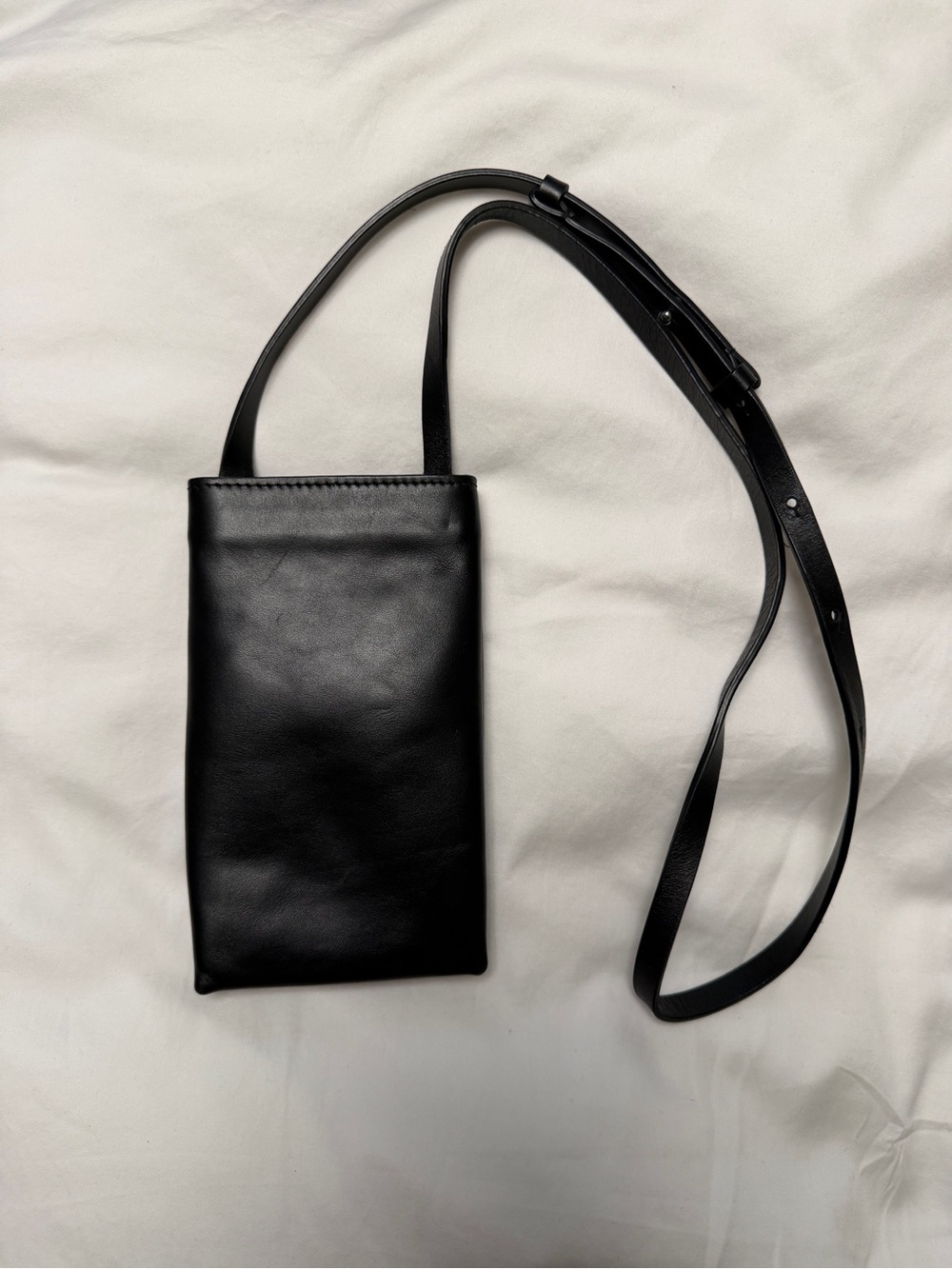 COS Black Leather Phone Bag